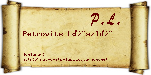 Petrovits László névjegykártya