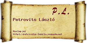 Petrovits László névjegykártya