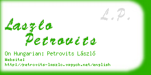 laszlo petrovits business card